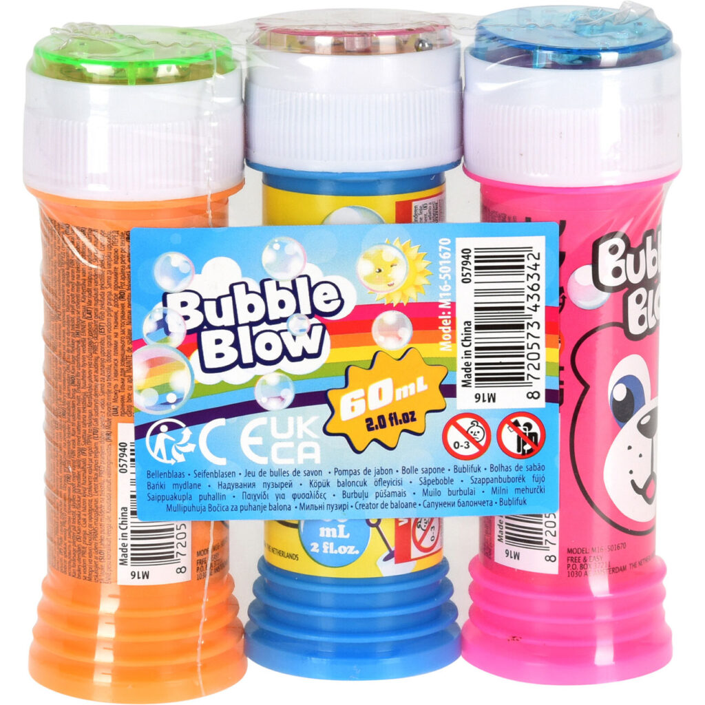 3er-Set Seifenblasen, je 60 ml