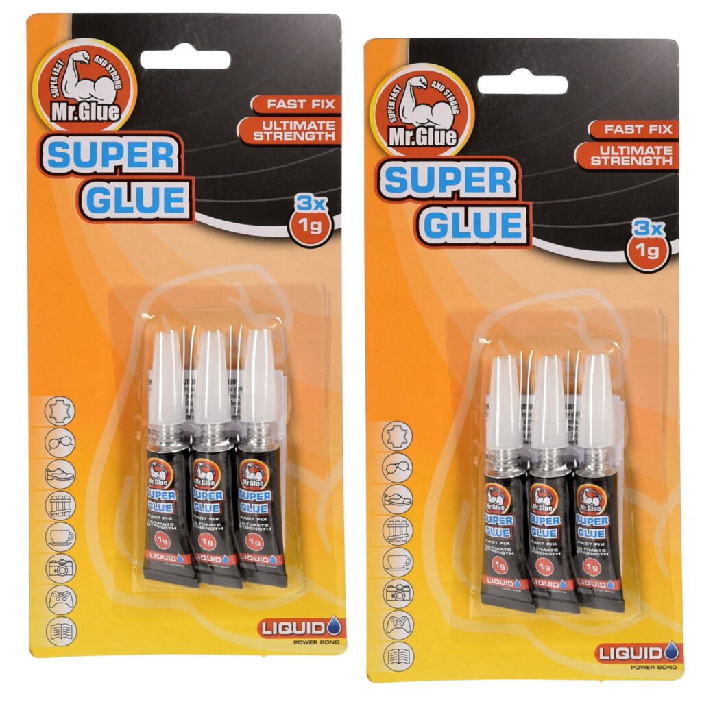 Superkleber, 6 Tuben, je 1g Tube
