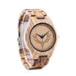 Sportliche Uhr aus Bambus, Holzuhr mit Hirschgeweih, Armbanduhr aus Holz