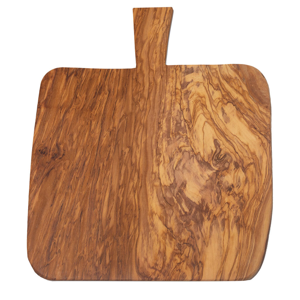 Rustikales Holzbrett mit Griff, 40 cm, Olivenholz