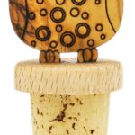 Flaschenverschluss Eule, Holzfigur aus Olivenholz, 7 x 4 cm