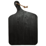 Schneide- und Servierbrett aus Kautschukholz, schwarz, 57 x 38 x 2 cm