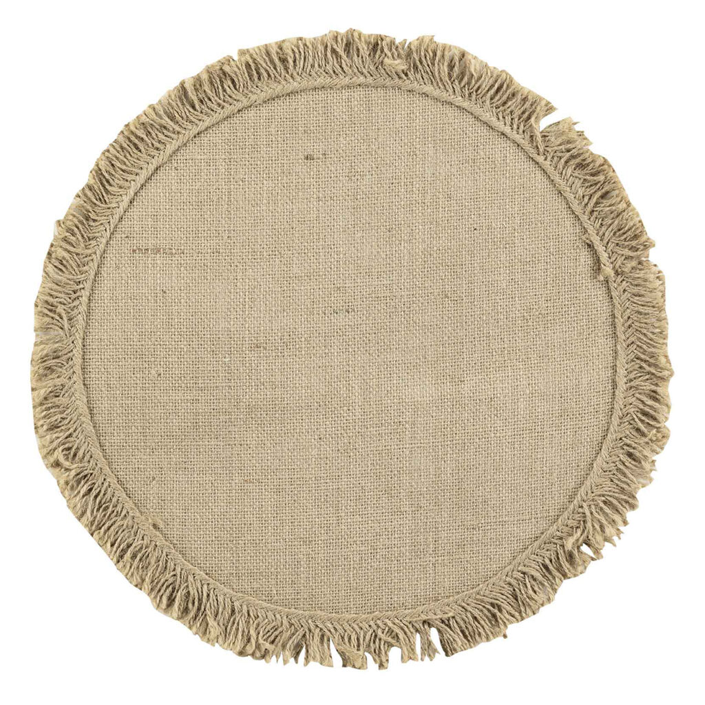 Tischmatte mit Fransen, Jute, Ø 38 cm