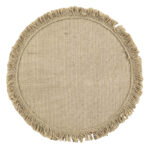 Tischmatte mit Fransen, Jute, Ø 38 cm