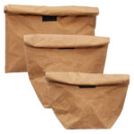 Aufbewahrungsbeutel 3er-Set mit Klettverschluss, Kraftpapier Beutel, verschiedene Grössen