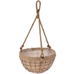 Pflanzen-Hängekorb, Draht und Jute, Blumenampel, Ø 30 cm