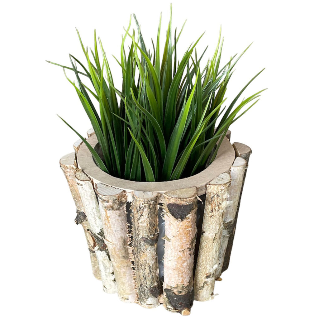 Pflanztopf aus Birkenholz, rund, Ø 13 x H 11 cm