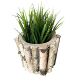 Pflanztopf aus Birkenholz, rund, Ø 13 x H 11 cm