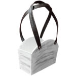 Handtasche aus Holz mit Lederband,  20 x 10 x 15 cm