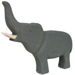 Holztier Elefant, handgefertigt, 22 x 18 x 3 cm