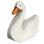 Holztier Schwan, handgefertigt, 15 x 8 x 3 cm