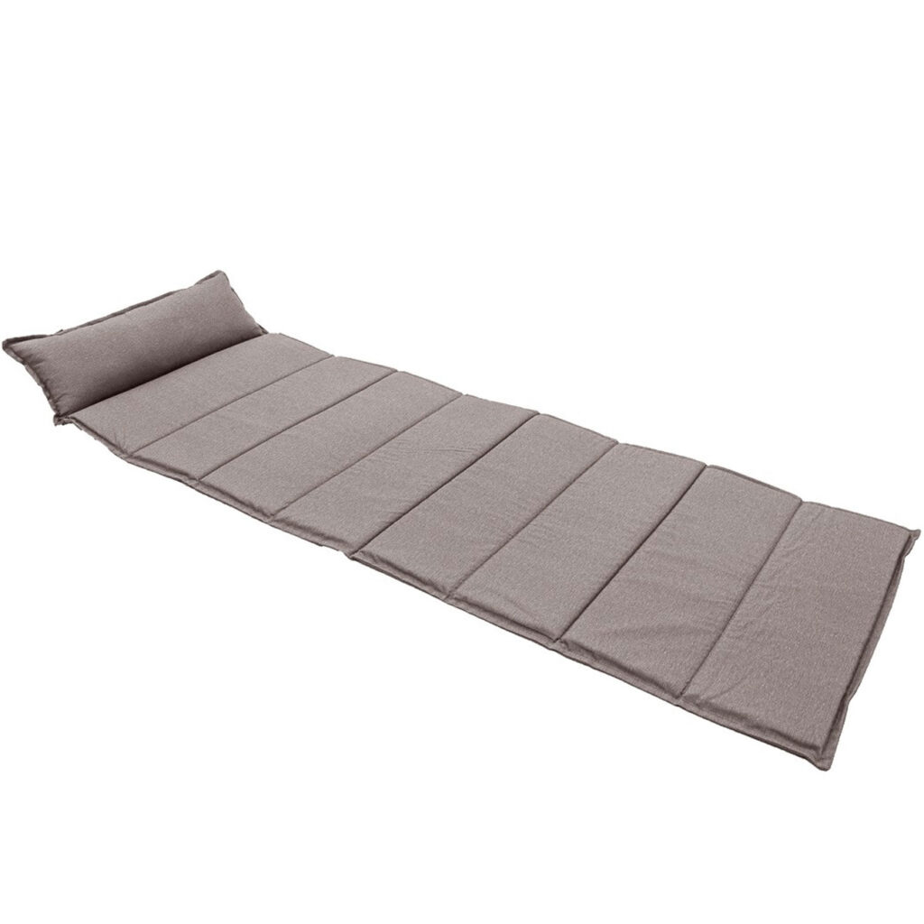 Strandmatte mit Kissen, Liegeauflage faltbar, taupe, 180 x 68 cm Strandmatte mit Kissen, Liegeauflage faltbar, taupe, 180 x 68 cm