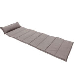 Strandmatte mit Kissen, Liegeauflage faltbar, taupe, 180 x 68 cm