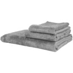 3-teiliges Hand- und Badetuch-Set aus 70% Holzfasern, anthrazit