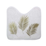 Toilettenmatte, Mikrofaser, weiss mit goldenem Blattmuster, 45 x 45 cm