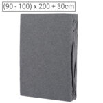 Premium Jersey Melange Fixleintuch, 100% Baumwolle, anthrazit, 90-100 x 200 + 30 cm