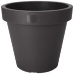 Blumentopf rund, anthrazit, Pflanztopf aus 100% recyclebaren Kunststoff, Ø 30 cm