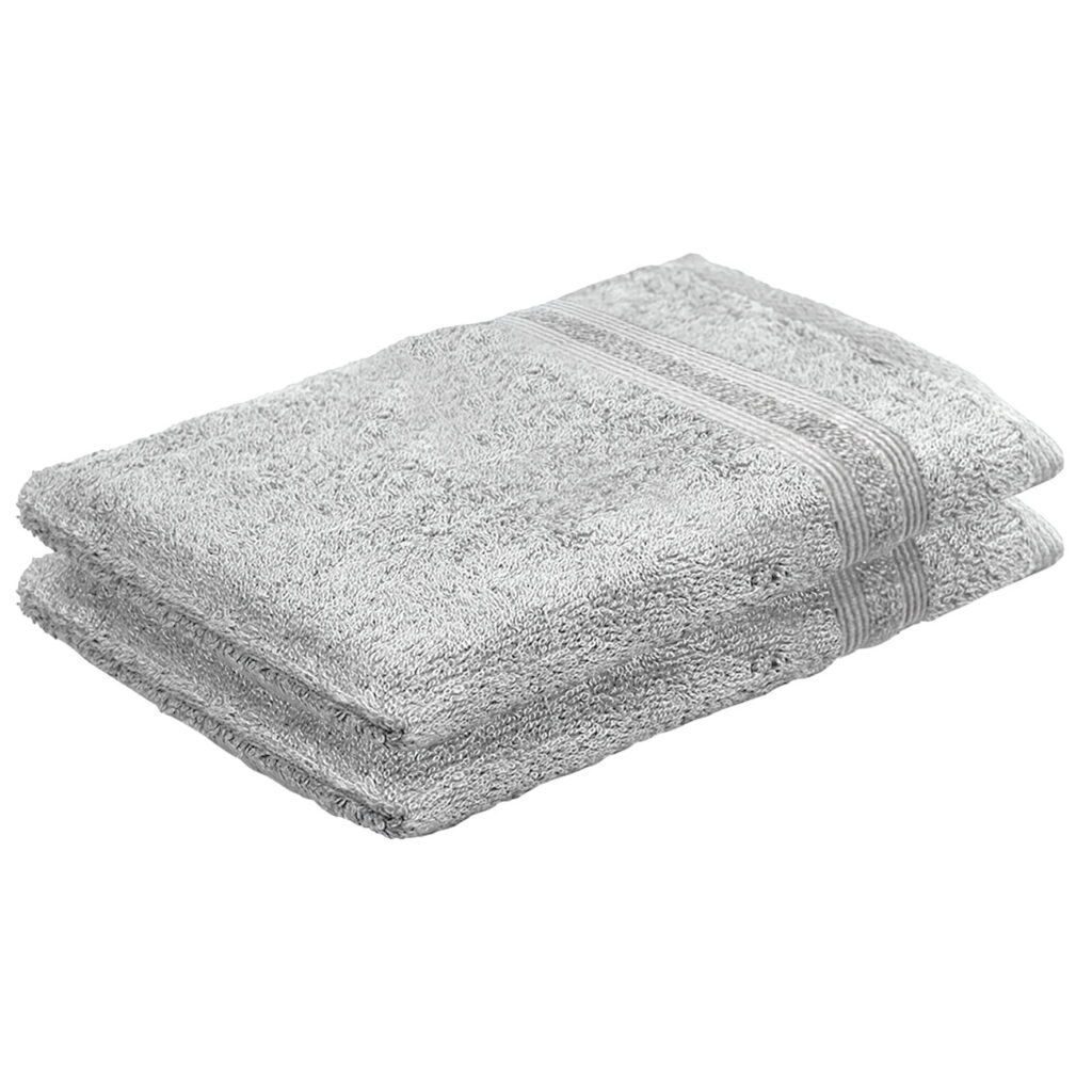 2er-Set Waschhandschuhe Casativo aus 100% Baumwolle, Waschlappen mit Schlaufe, silber 2er-Set Waschhandschuhe Casativo aus 100% Baumwolle, Waschlappen mit Schlaufe, silber