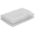 2er-Set Waschhandschuhe Casativo aus 100% Baumwolle, Waschlappen mit Schlaufe, weiss