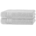 2er-Set Gästetücher Casativo, 30 x 50 cm, 100% luxuriöse Baumwolle, mit Bordüre, weiss