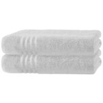 2er-Set Handtücher Casativo, 50 x 100 cm, 100% luxuriöse Baumwolle, mit Bordüre, weiss