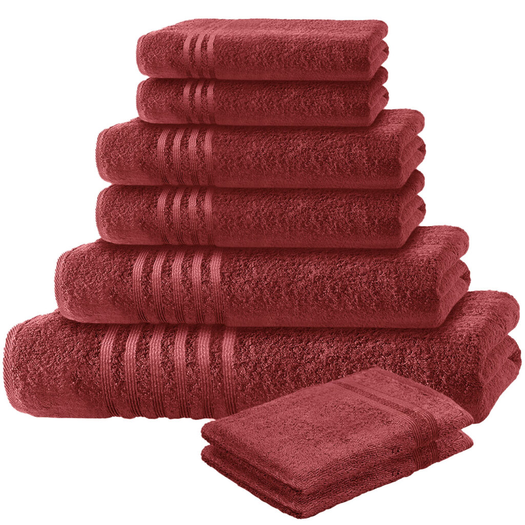 8-teiliges Handtuchset Casativo, Waschlappen, Gäste-, Hand-, Dusch-& Badetücher, bordeaux 8-teiliges Handtuchset Casativo, Waschlappen, Gäste-, Hand-, Dusch-& Badetücher, bordeaux
