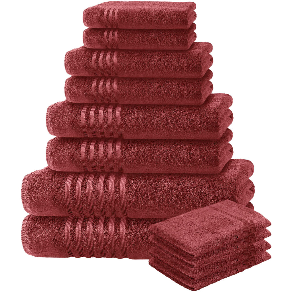 8-tlg. Handtuchset Casativo, Bade-, Dusch-, Handtücher, bordeaux + gratis 4 Waschlappen 8-tlg. Handtuchset Casativo, Bade-, Dusch-, Handtücher, bordeaux + gratis 4 Waschlappen