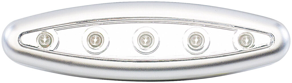 Stick-&-Push-Light „Silver Giant“ mit 5 hellen LEDs Stick-&-Push-Light „Silver Giant“ mit 5 hellen LEDs