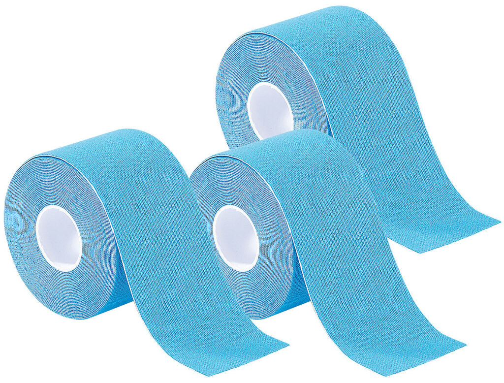 Kinesiologie-Tape aus Baumwollgewebe, 3er-Set, blau Kinesiologie-Tape aus Baumwollgewebe, 3er-Set, blau