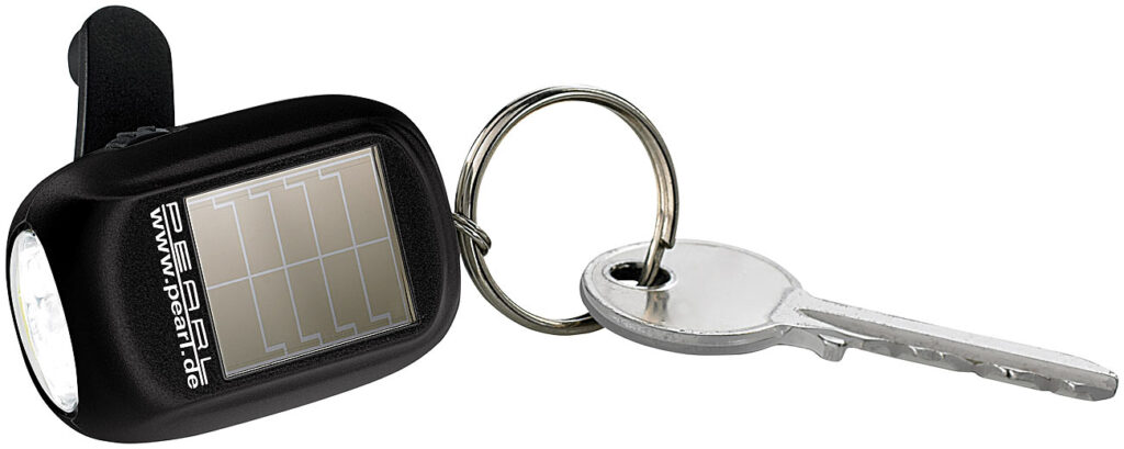Mini-Solar-LED-Taschenlampe mit zusätzlichem Dynamo & Schlüsselring Mini-Solar-LED-Taschenlampe mit zusätzlichem Dynamo & Schlüsselring