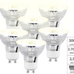 6er-Set LED-Spotlights im Glasgehäuse, warmweiss, 300 Lumen, GU10