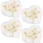 6 cremeweisse Rosen-Duftseifenin Geschenk-Box, 4er Pack