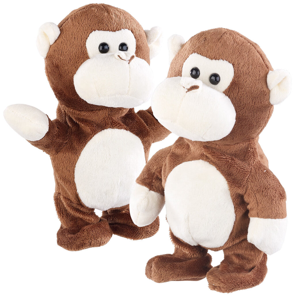 2er-Set sprechende Plüsch-Affen mit Mikrofon, sprechen nach, 22cm 2er-Set sprechende Plüsch-Affen mit Mikrofon, sprechen nach, 22cm