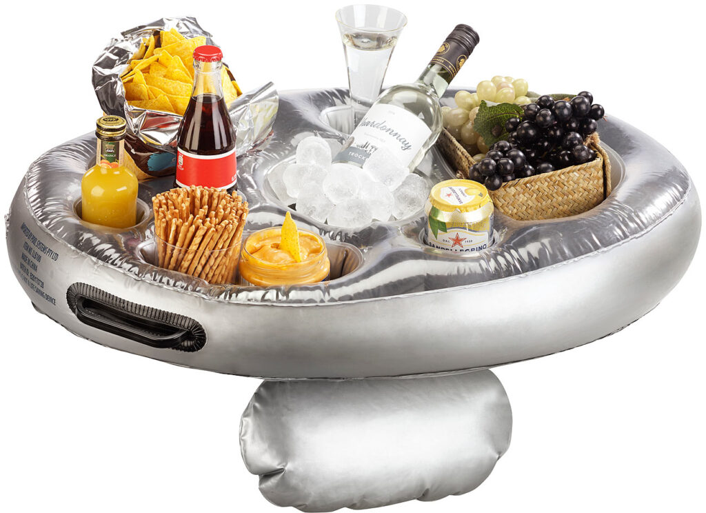 Schwimmender 2in1-Getränke- und Snackhalter, aufblasbar, 70x 50 cm Schwimmender 2in1-Getränke- und Snackhalter, aufblasbar, 70x 50 cm
