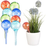 2er-Set Giessfrei-Bewässerungs-Kugeln aus Glas, je 4 Stk., Ø 6 cm, bunt