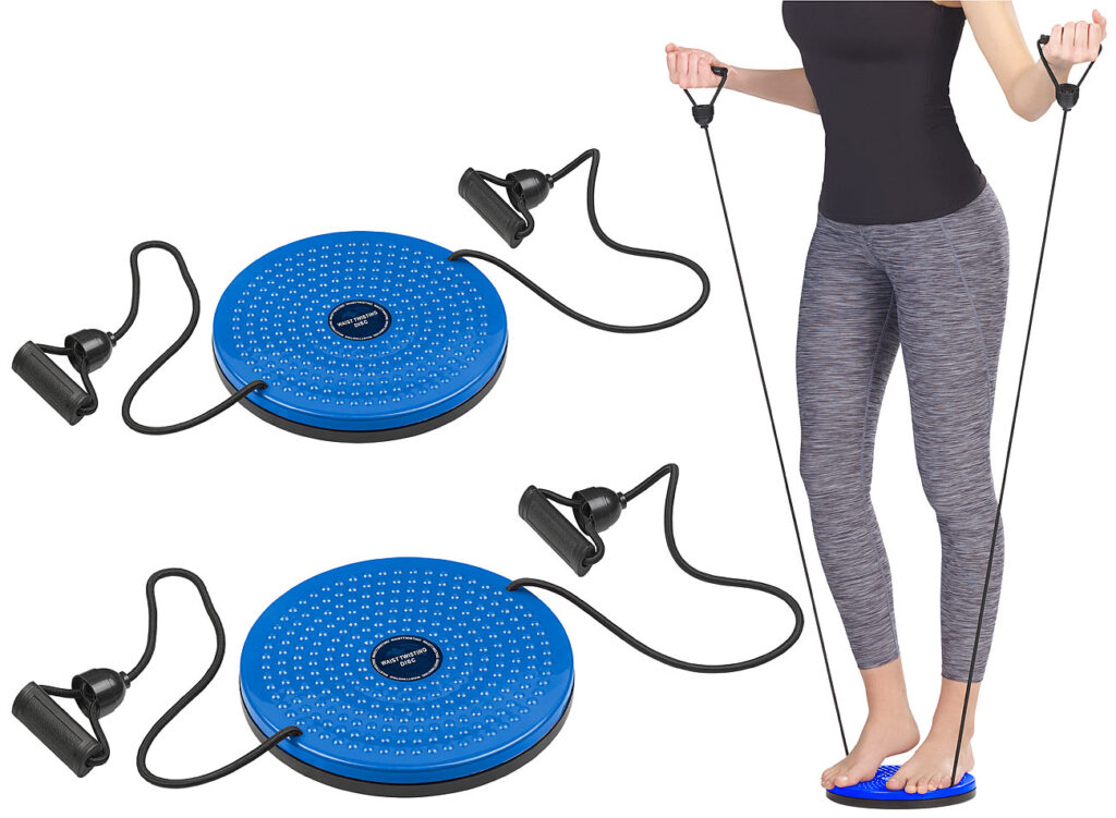 2er-Set Fitness Twisting Disks mit Expander für Bauch, Taille & Arme