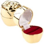 2er-Set Ringschatullen Vergoldete Rose, mit Strass-Steinen