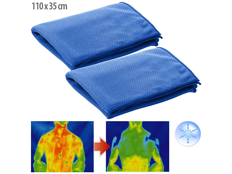 2er-Set effektive kühlende Multifunktionstücher, 110 x 35 cm 2er-Set effektive kühlende Multifunktionstücher, 110 x 35 cm