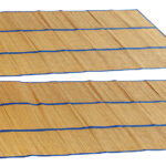 2er-Set faltbare Bast-Strandmatten mit Tragegriffen, 180 x 90 cm