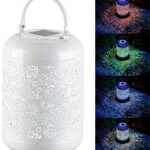 Solar-Laterne mit LEDs in RGB & Weiss und Dämmerungssensor, IP44