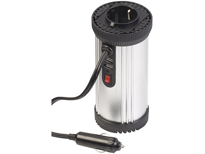 Kfz-Spannungswandler mit 230-V-Steckdose und USB, bis 300 Watt Kfz-Spannungswandler mit 230-V-Steckdose und USB, bis 300 Watt
