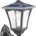 Solar-LED-Stand- & Wandlaterne, PIR-Sensor, Dämmerungssensor, 300 lm