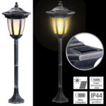 Solar-LED-Standlaterne mit Flammeneffekt, 64cm Höhe, IP44, 24 LEDs