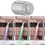 Dynamo-LED-Wasserhahnaufsatz zur Temperaturkontrolle, leuchtet farbig