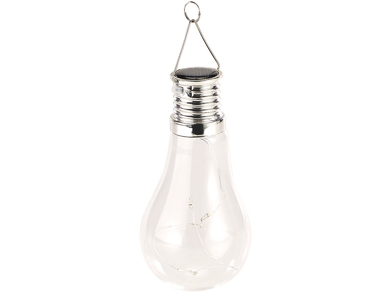 Solar-LED-Lampe in Glühbirnen-Form, 3 warmweisse LEDs, 2 lm, 0,024 W Solar-LED-Lampe in Glühbirnen-Form, 3 warmweisse LEDs, 2 lm, 0,024 W