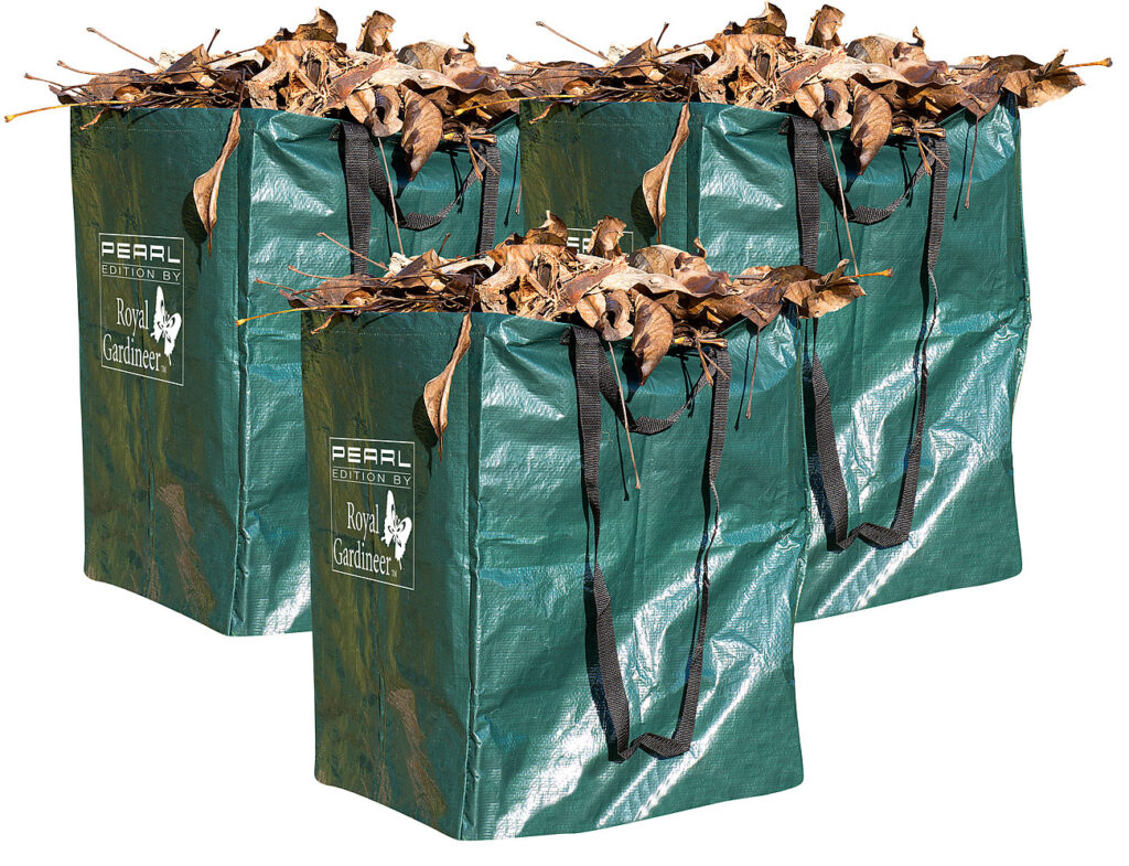 3er-Set Gartensäcke für Laub & Co., bis 120 Liter & 25 kg, rechteckig