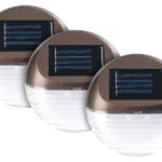 3er-Set Solar-LED-Zaunleuchte für Hauswand &Treppe, Lichtsensor, IP44