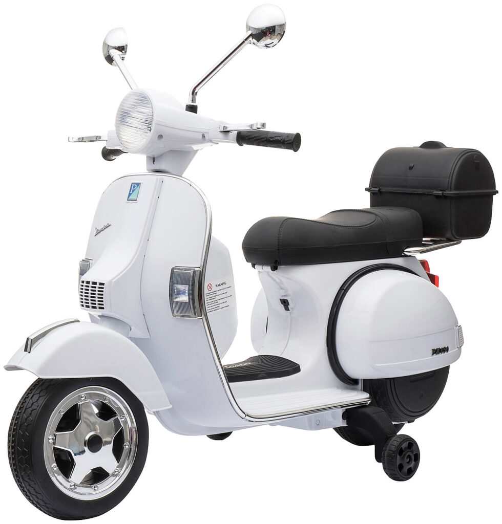 Original Vespa-lizensierter elektrischer Kinder-Motorroller, LEDs, MP3 Original Vespa-lizensierter elektrischer Kinder-Motorroller, LEDs, MP3
