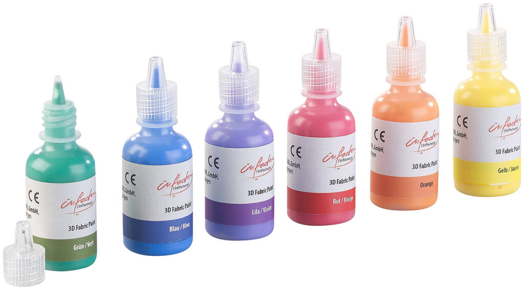 6er-Set Textilfarben in Gelb, Orange, Rot, Lila, Blau, Grün, je 30 ml 6er-Set Textilfarben in Gelb, Orange, Rot, Lila, Blau, Grün, je 30 ml