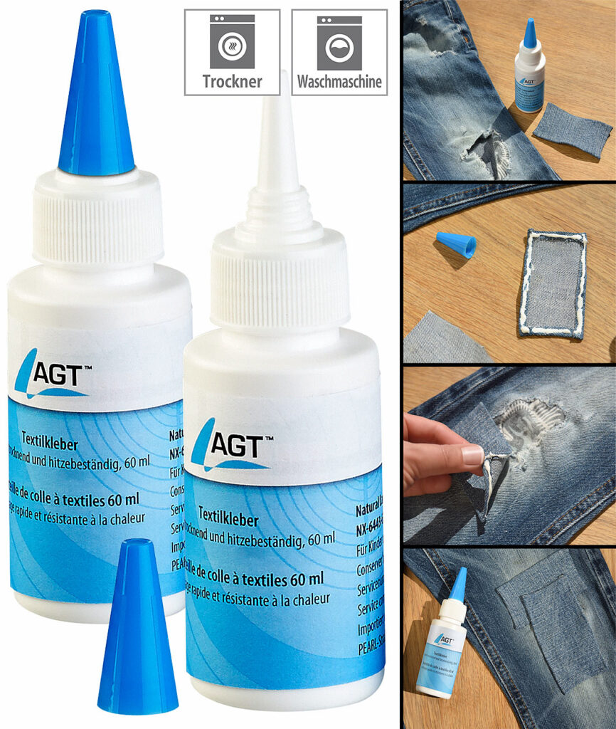 2er-Set Textilkleber, schnelltrocknend und hitzebeständig, 2x 60 ml 2er-Set Textilkleber, schnelltrocknend und hitzebeständig, 2x 60 ml